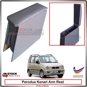 Perodua Kenari 4' Plywood PVC Armrest Center Console Box (Grey)